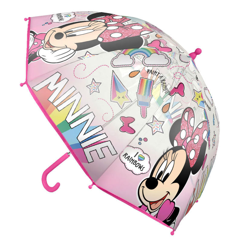 minnie mouse disney poe 45cm bubble manual umbrella