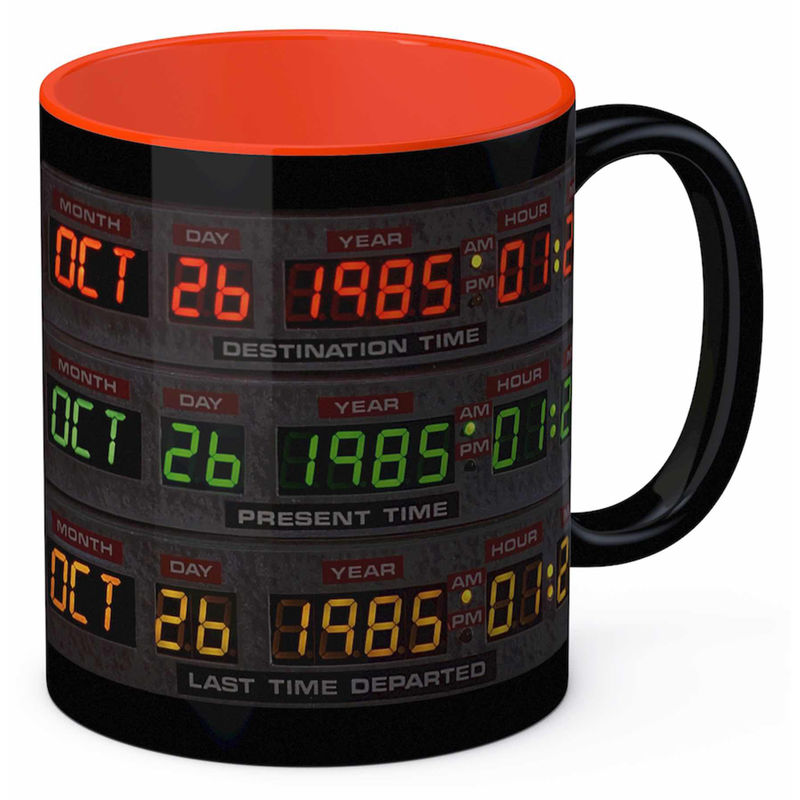 back to the future delorean screen mug