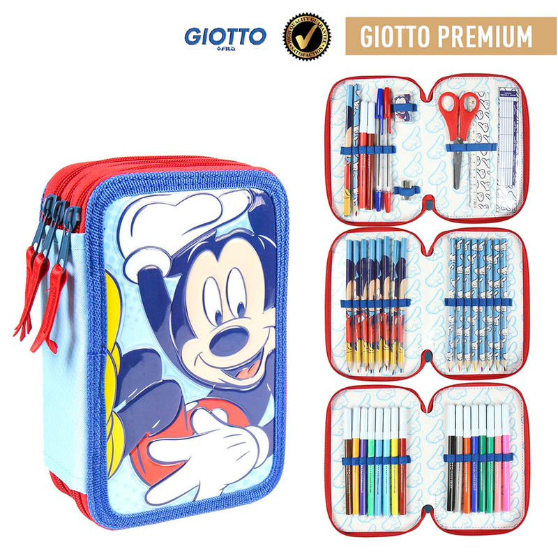 giotto mickey disney triple pencil case