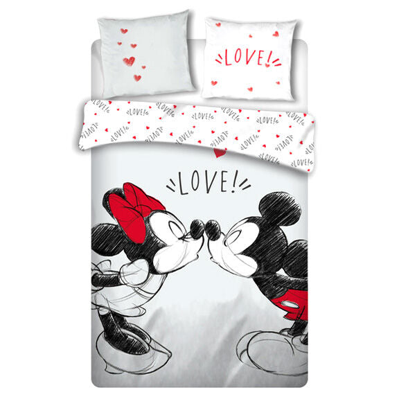 Duvet cover Love Mickey and Minnie Disney bed 135cm