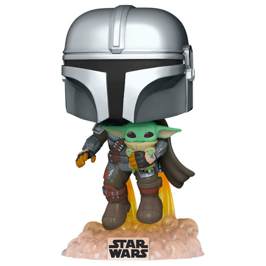 POP Figure Star Wars The Mandalorian Mando Flying with Jet Pack