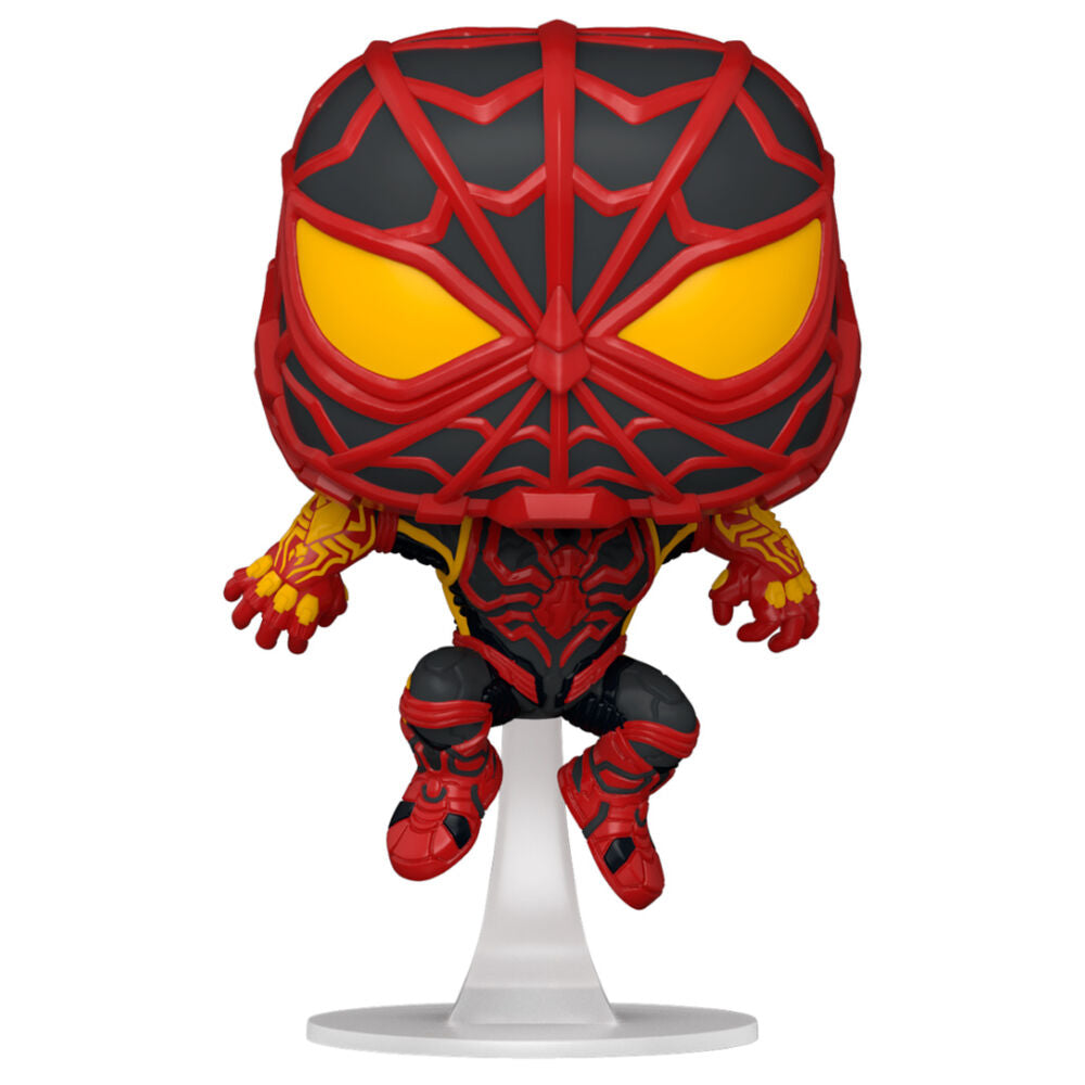 pop figure marvel spiderman miles morales strike suit