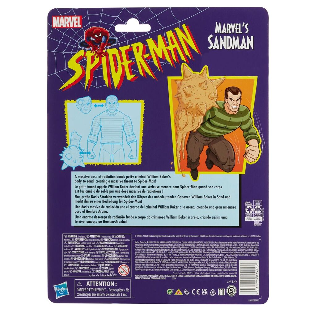 Figura de Spiderman de Sandman de Marvel 15 cm