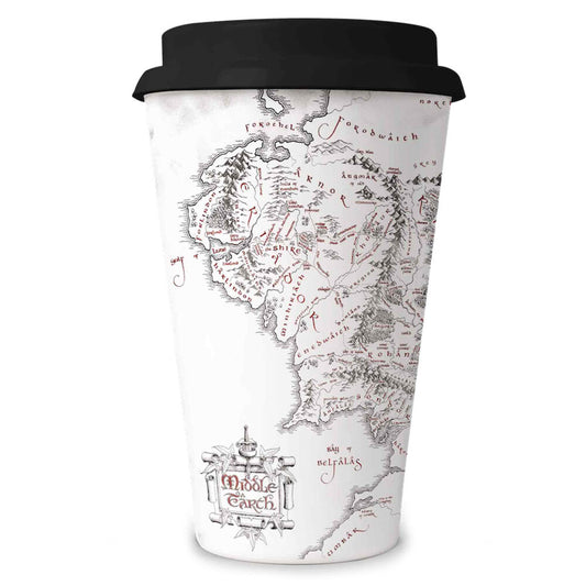 Tazza da viaggio con mappa della Terra di Mezzo Il Signore degli Anelli