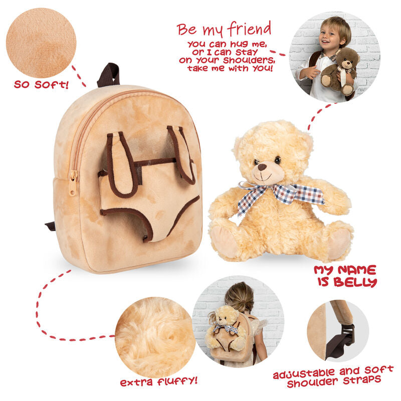 Rucksack + Plüschtier „Belly Bear“ (26 cm)