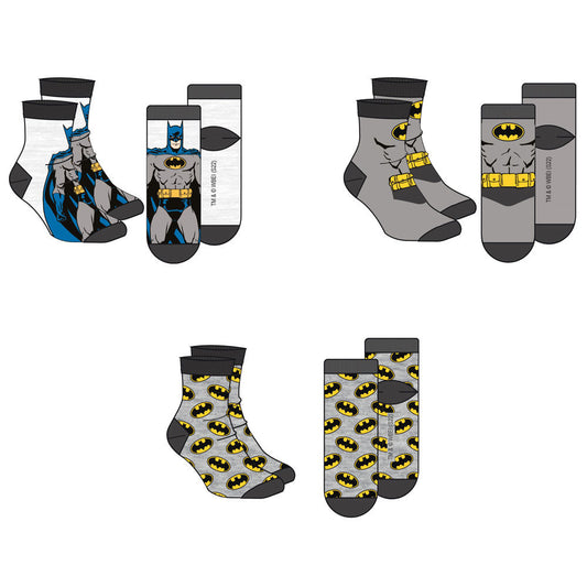 Conjunto de 3 pares de meias Batman DC Comics para adultos sortidas.