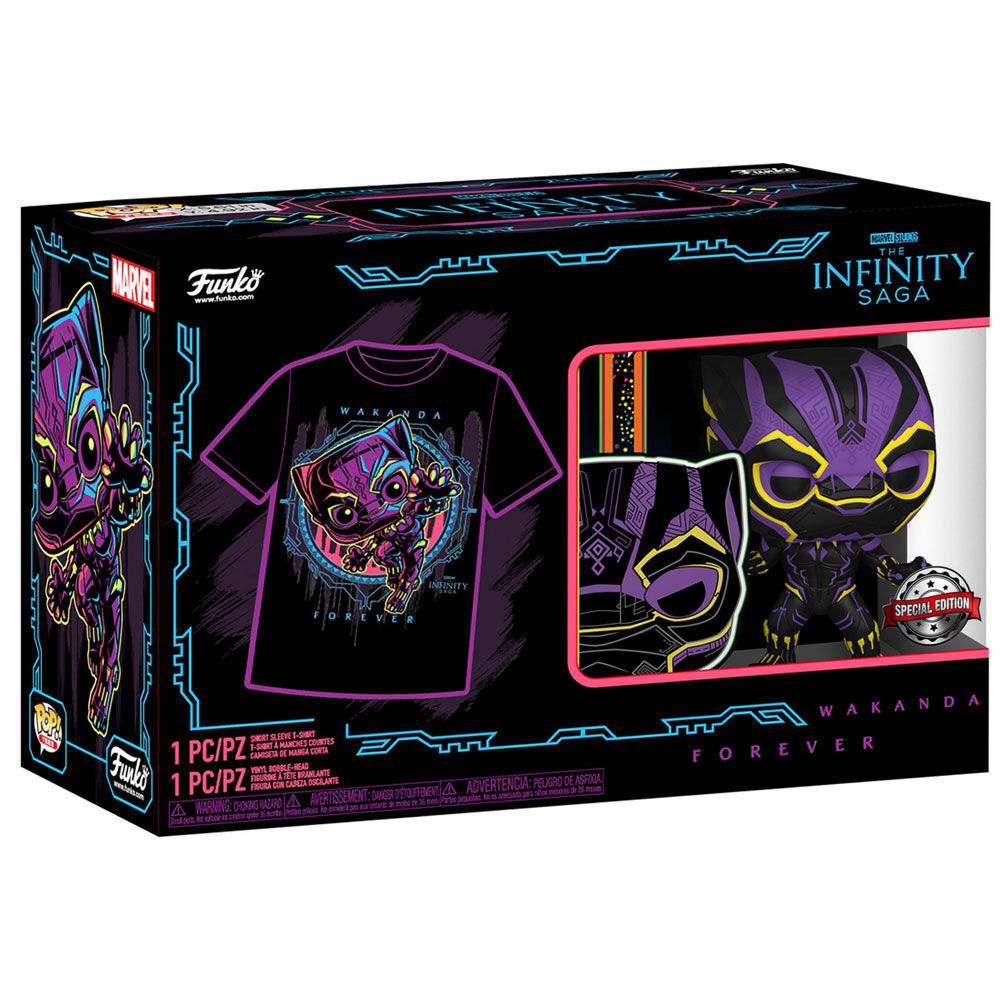 POP Figure & Tee Set Marvel Wakanda Forever Black Panther Exclusive