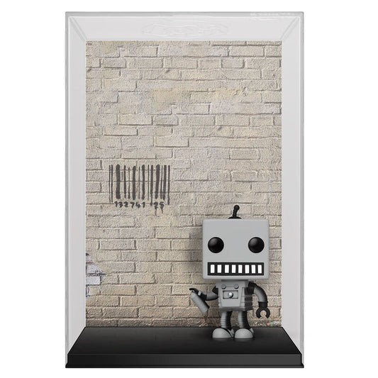 figure pop art cover brandalised tagging robot