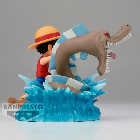 Figurine Monkey D. Luffy contre le monstre marin local Histoires de logs One Piece 7 cm