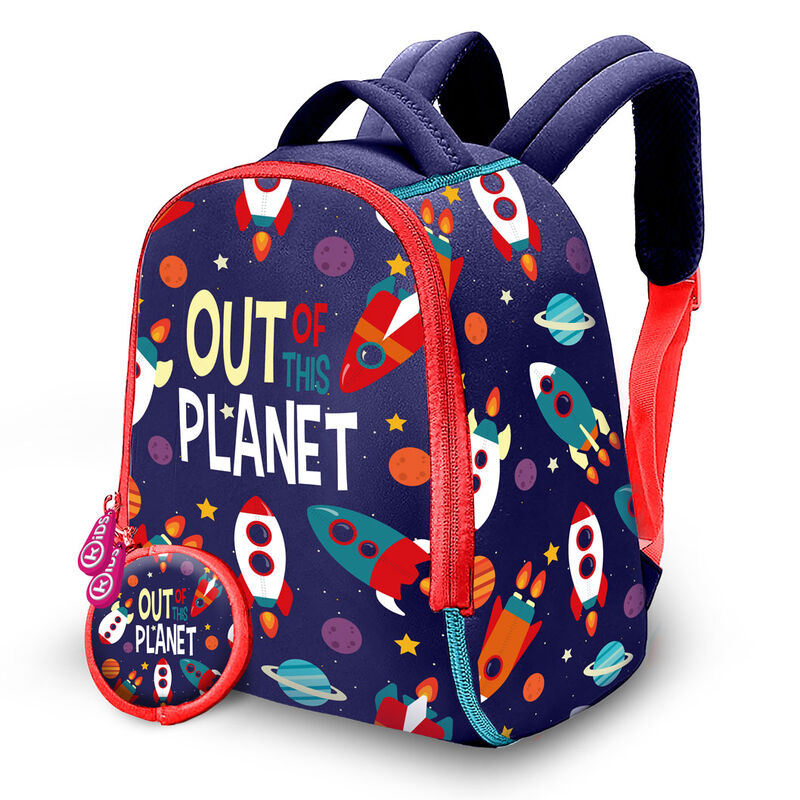 out planet neoprene backpack and wallet 25cm