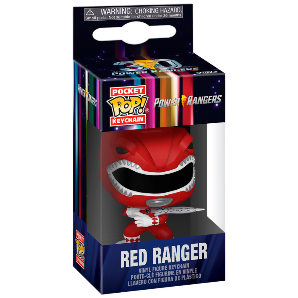 pocket pop power rangers 30th anniversary red ranger keychain