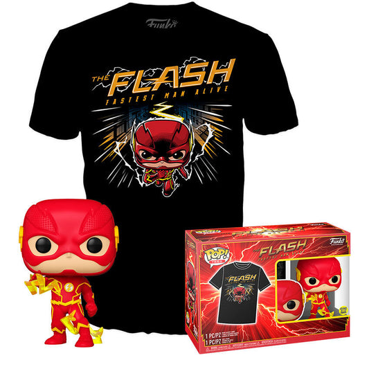 pop figure set & tee dc comics the flash