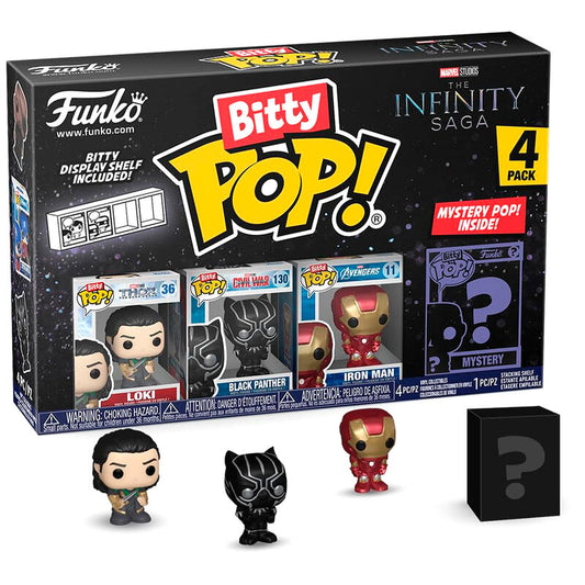 Blisterverpackung mit 4 Bitty POP Figuren Marvel The Infinity Saga Loki