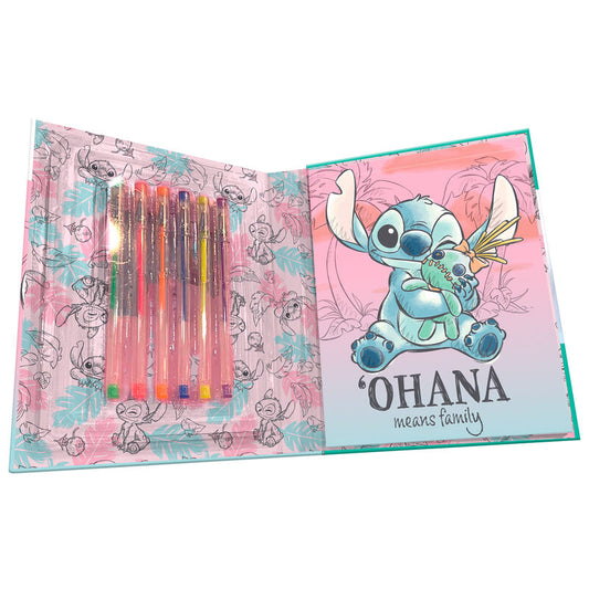 Blisterpackung mit Aktivitätsheft + 6 Stitch Disney Gelstiften