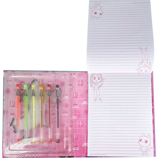 Cuaderno en blíster de Gabby's Dollhouse + 6 bolígrafos de gel