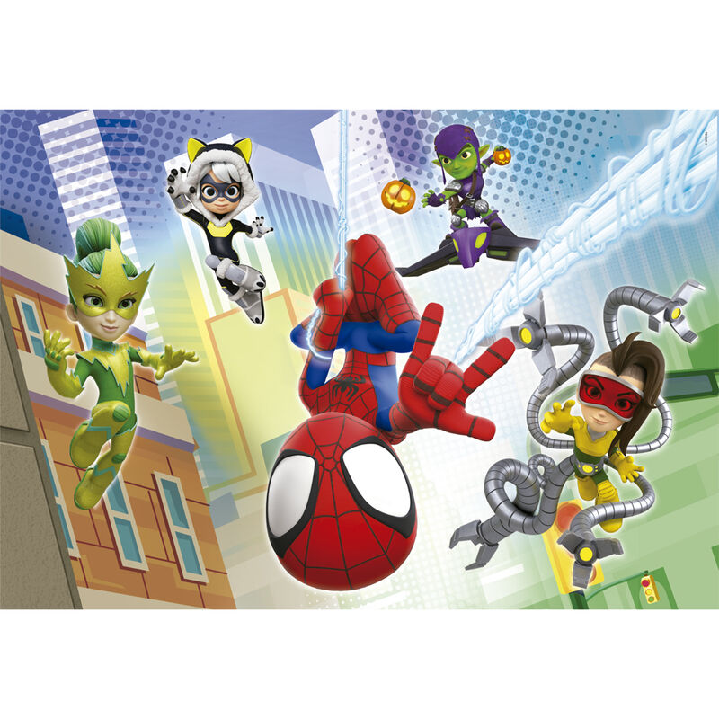 Quebra cabeça Homem Aranha e Seus Incríveis Amigos Marvel 2x60 peças