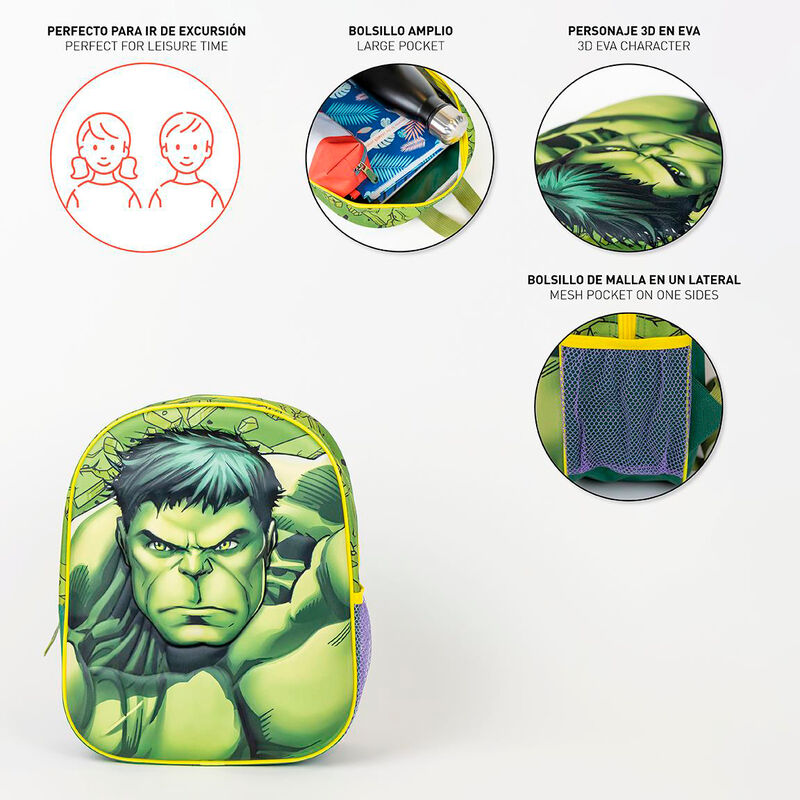 3D Hulk Rucksack The Avengers Marvel 31 cm