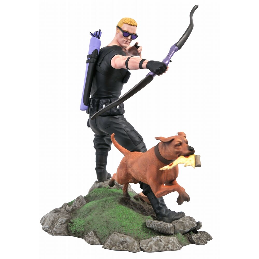 Diorama Statue Hawkeye + Hund Marvel Gallery Comic 23 cm