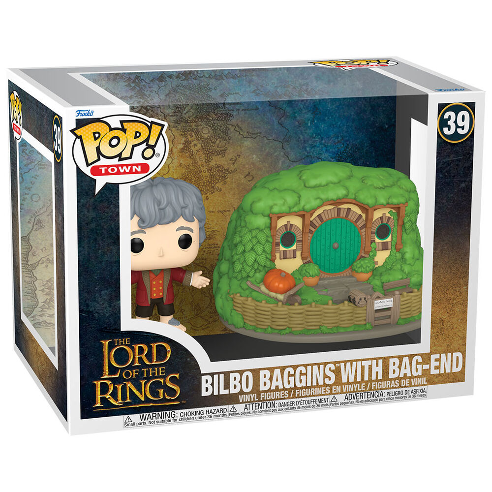 pop town figure the lord of the rings bilbo baggins with bag end