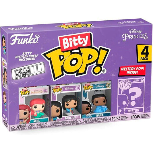 Confezione blister da 4 statuette Bitty POP delle Principesse Disney (assortite)