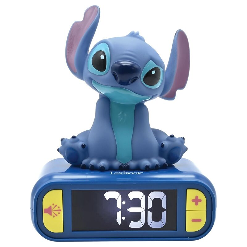 3d digital stitch disney alarm clock with light and sound