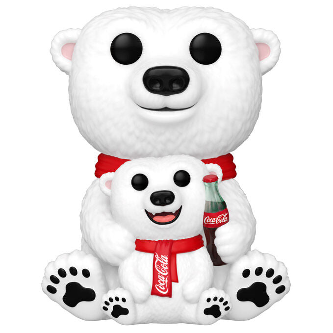 coca cola polar bear with cub pop figure