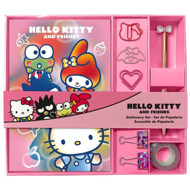 Hello Kitty stationery set, notebook, and accessories