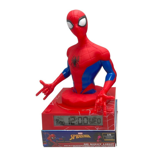 Lampa 3D z budzikiem Spiderman Marvel
