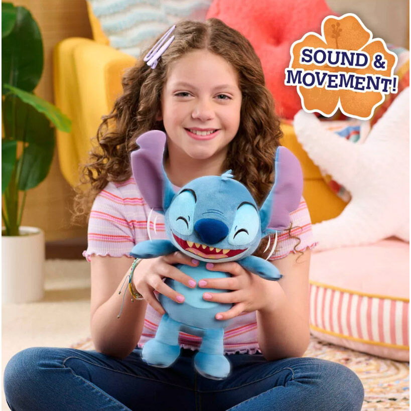 Peluche de Stitch de Disney de 28 cm con sonido y movimiento