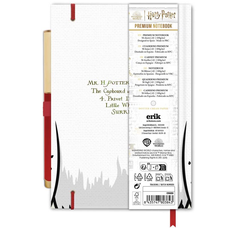Taccuino A5 di alta qualità + penna di Edvige di Harry Potter
