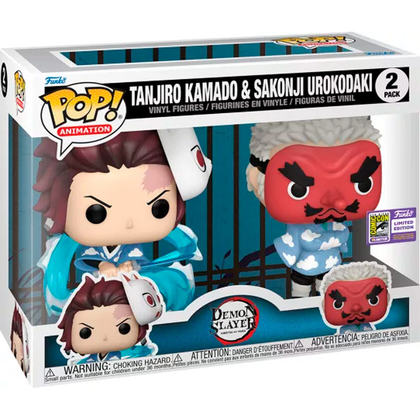 blister 2 pop figures demon slayer kimetsu no yaiba tanjiro kamado & sakonji urokodaki