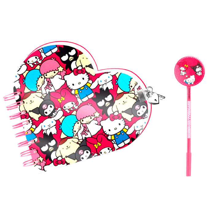 friends hello kitty diary pen set