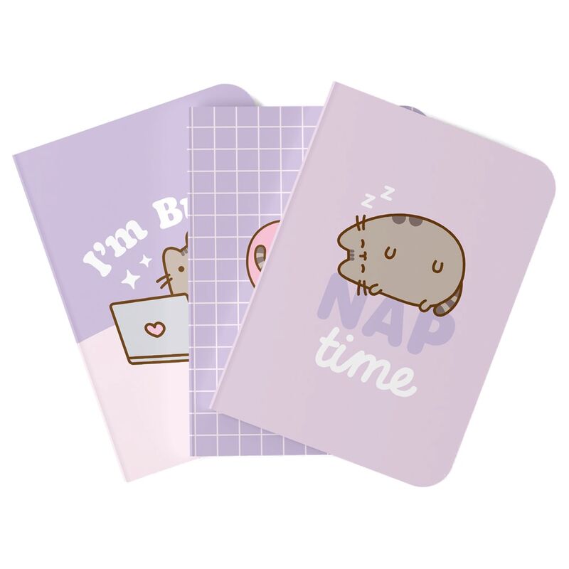 set of 3 a6 moments pusheen notebooks