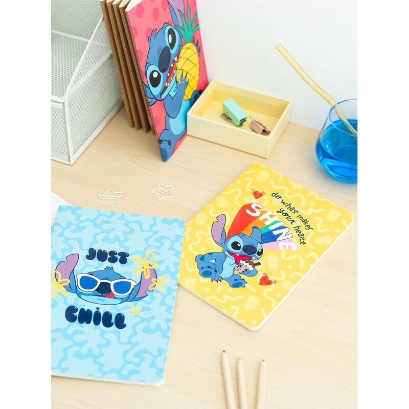 Set of 3 A5 Tropical Stitch Disney notebooks