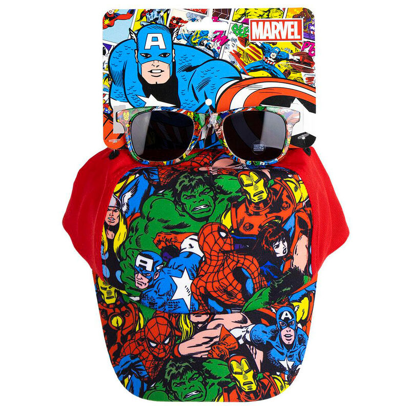 Avengers Marvel hat and sunglasses set
