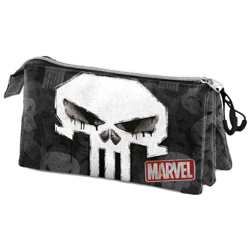 skull punisher marvel triple pencil case
