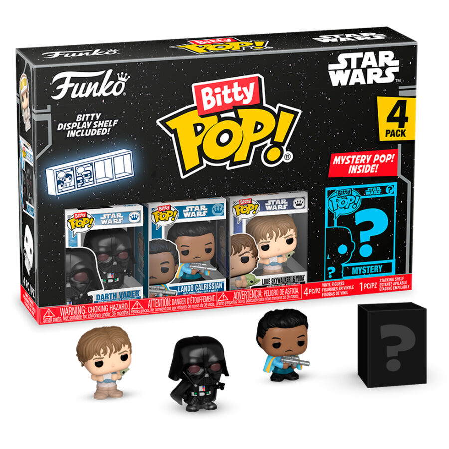 blister of 4 bitty pop star wars darth vader figures