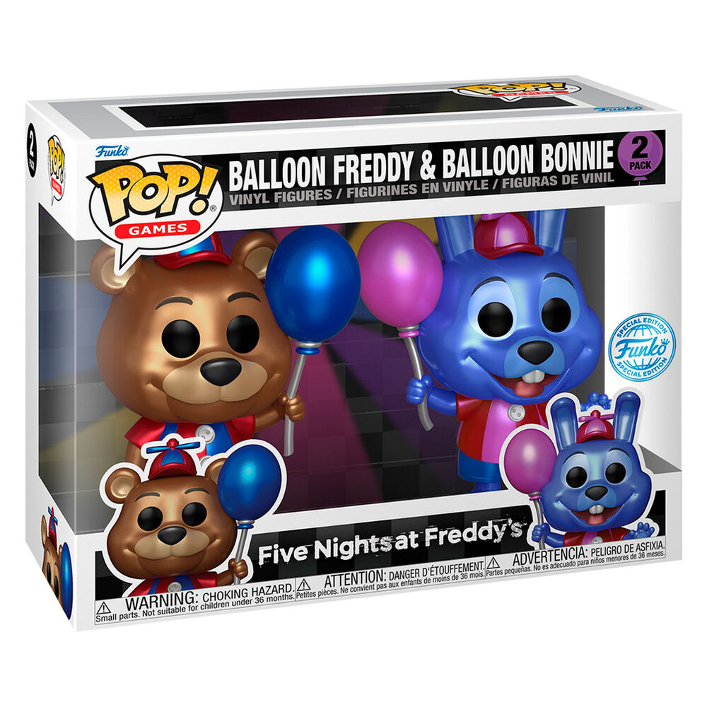 blister 2 pop figures five nights at freddys ballon freddy & balloon bonnie exclusive