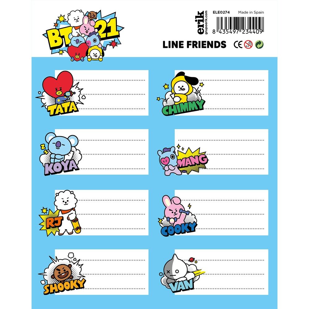 BT21 Klebeetiketten