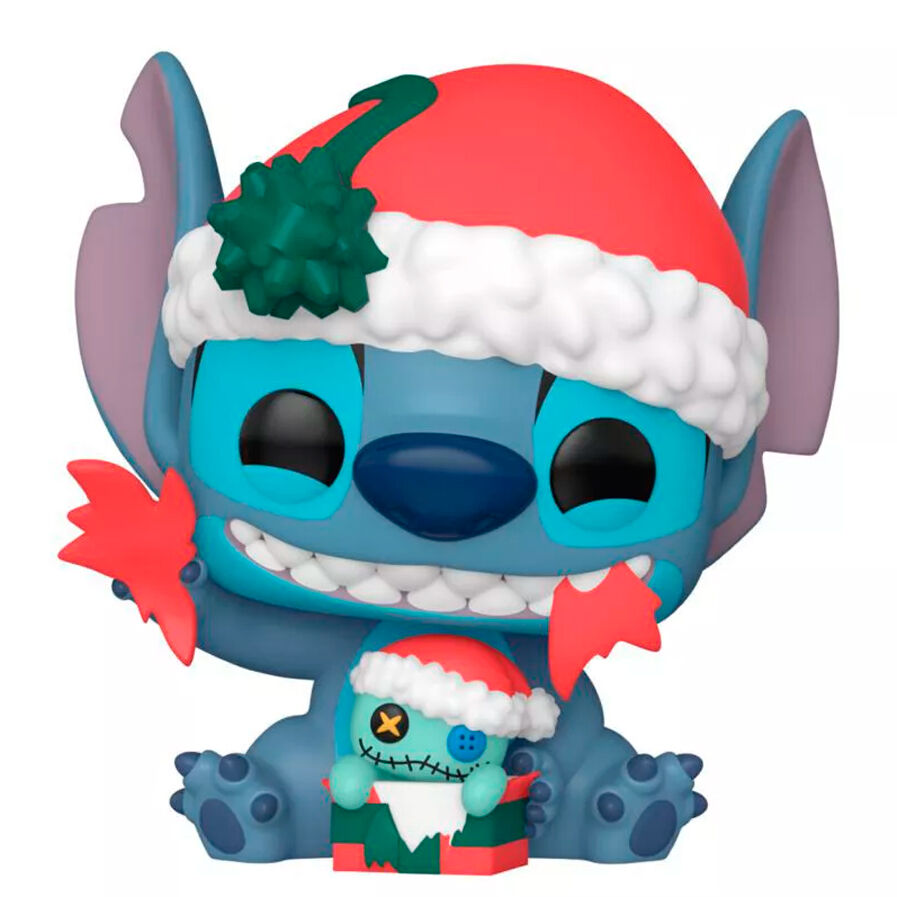 disney lilo & stitch pop figure stitch unwrapping gift