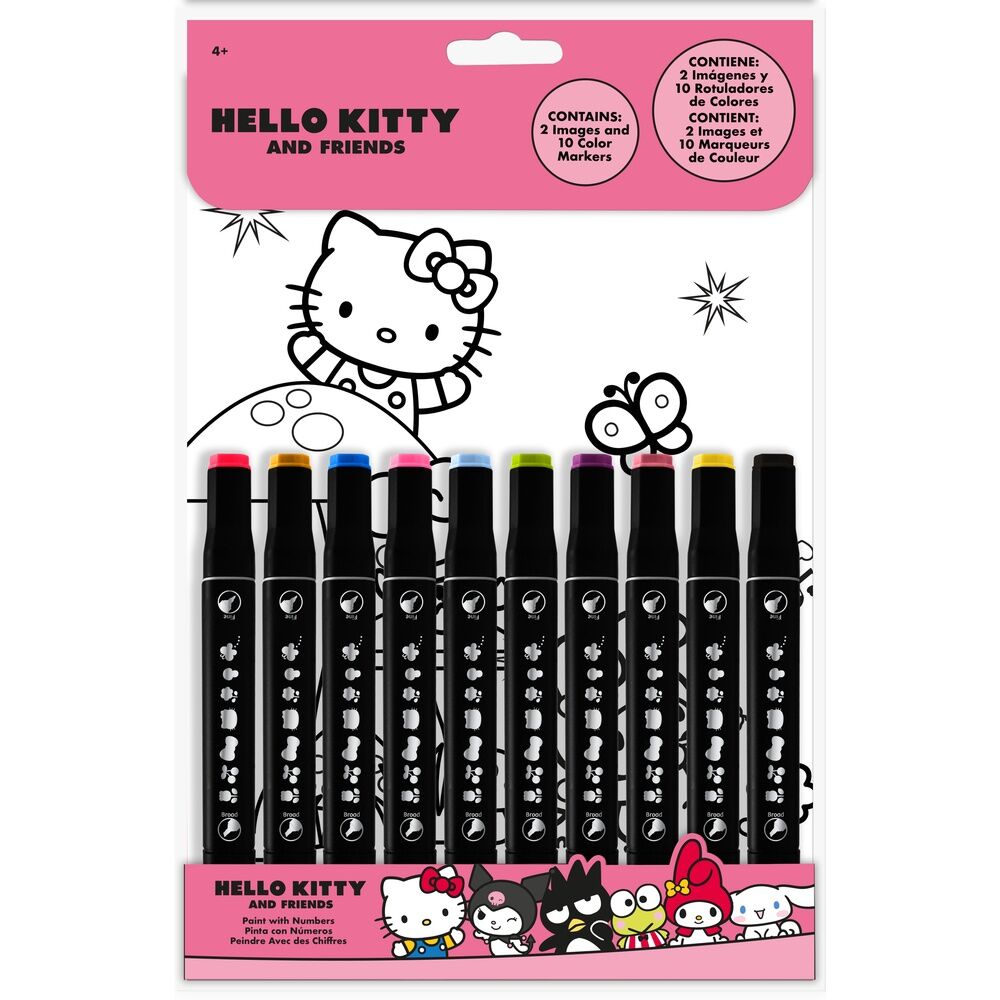 paint with numbers hello kitty and friends