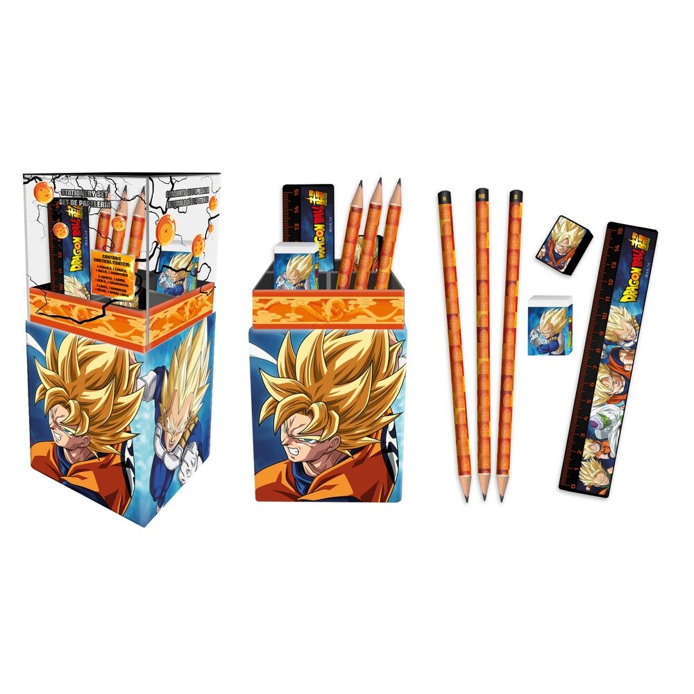 dragon ball super pencil holder with stationery