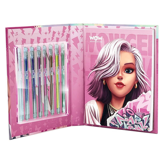 Libro para colorear + 8 bolígrafos de gel metálicos Wow Generation