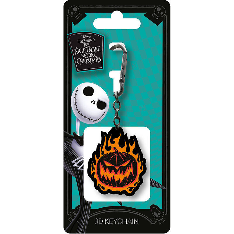 3d keychain flaming pumpkin nightmare before christmas disney 6cm