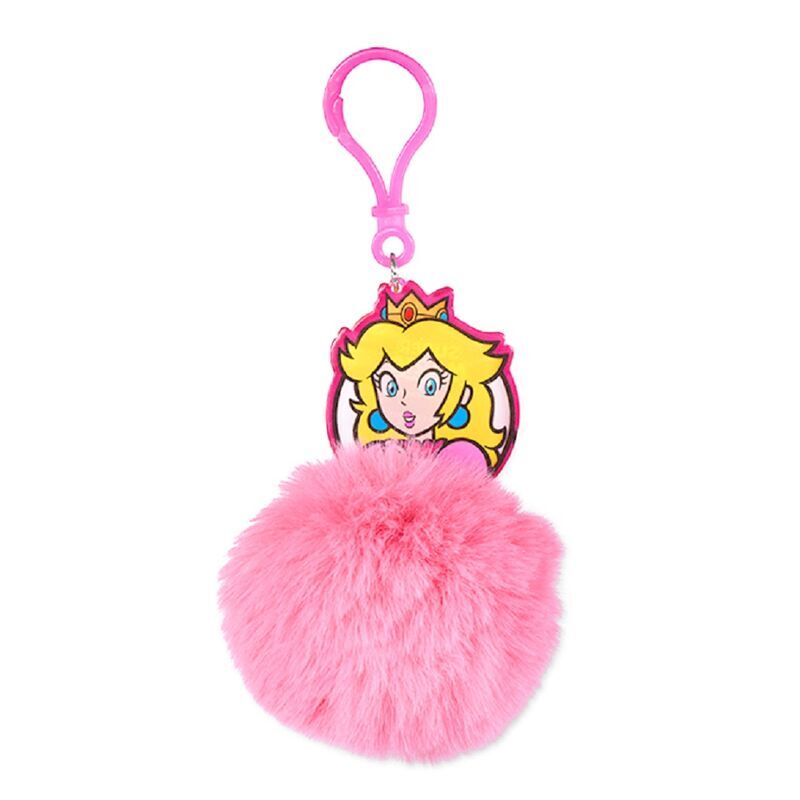 pompom peach keychain super mario bros
