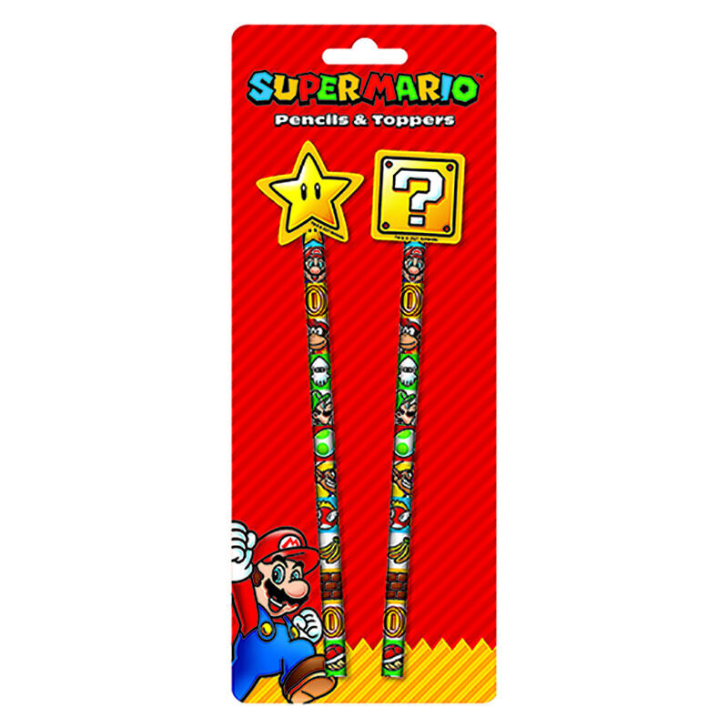 super mario bros blister pack of pencils with erasers