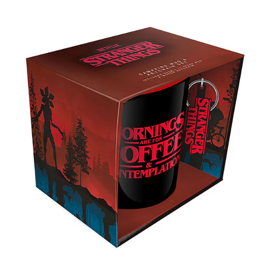 Caneca e chaveiro de Stranger Things