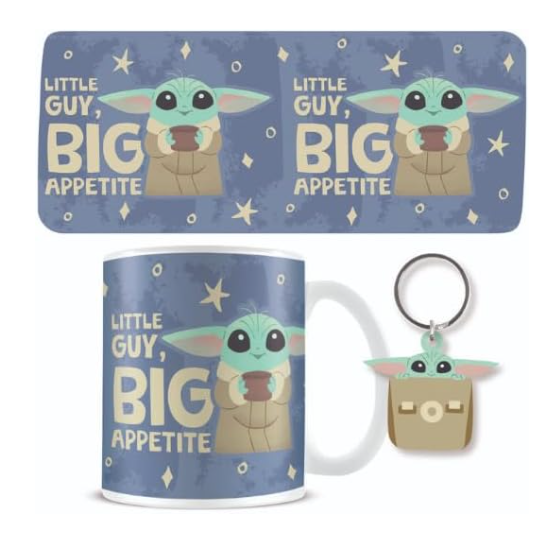 grogu mandalorian star wars mug and keychain set