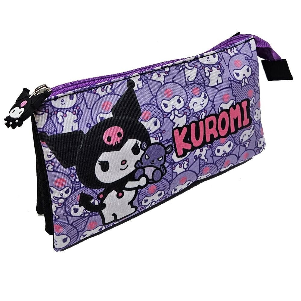 Kuromi Hello Kitty triple pencil case