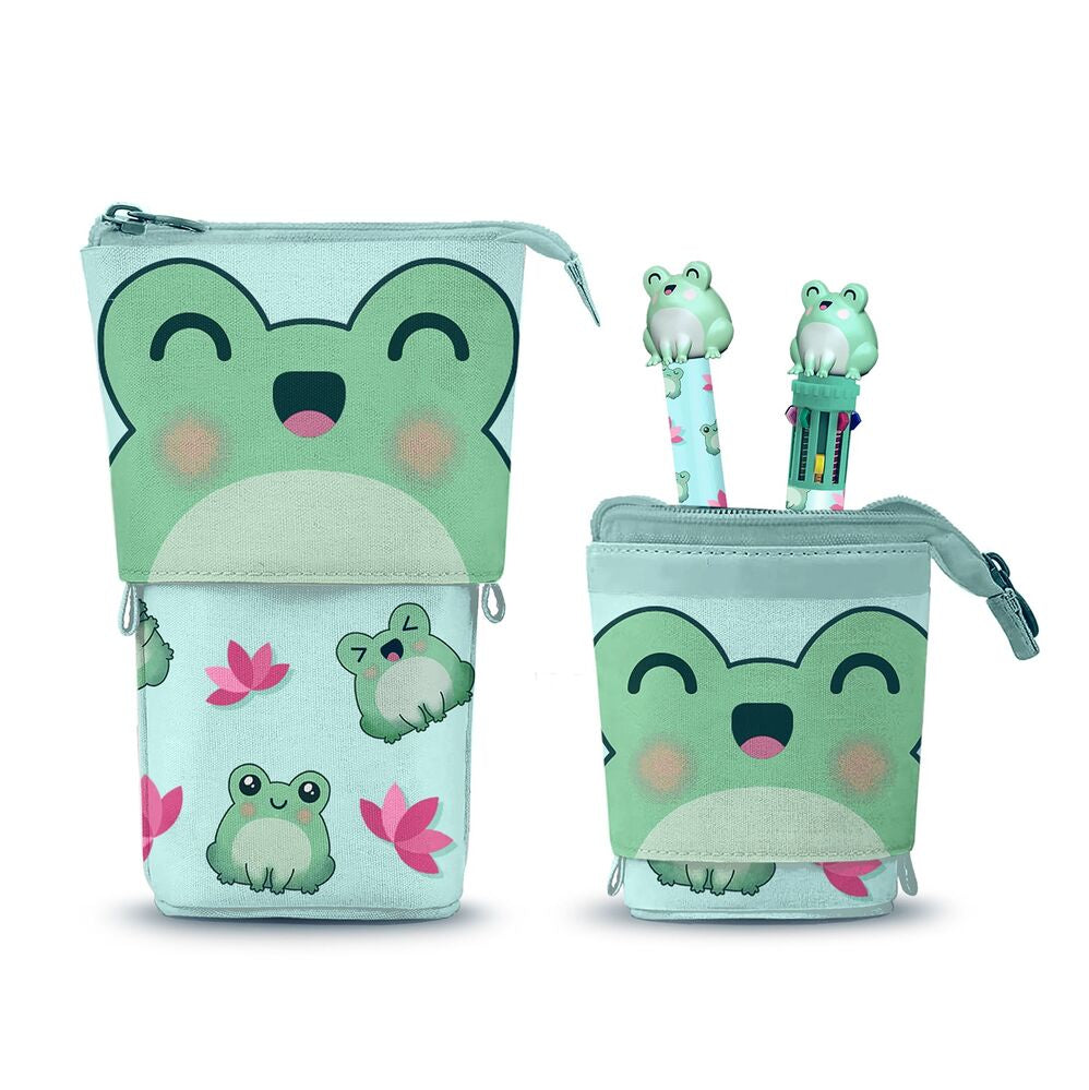 frog pencil case 10 color pen erasable pen oh my pop